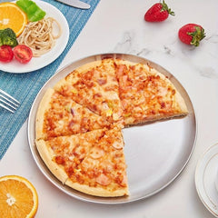 Stainless Steel Large Pizza Tray Fruit Salad Snack Cookie Plate
