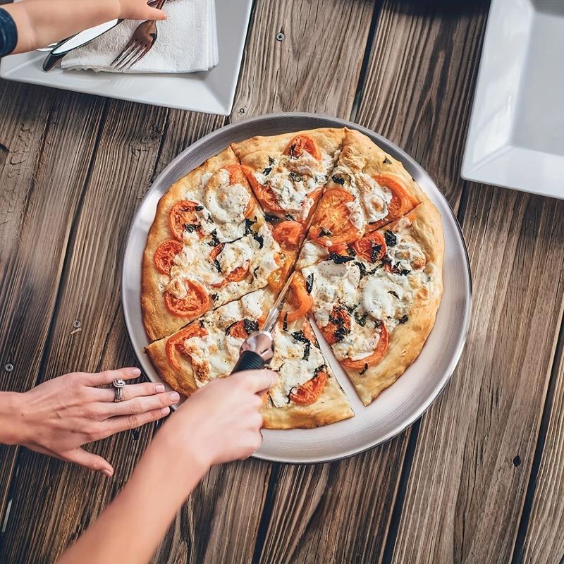 Stainless Steel Large Pizza Tray Fruit Salad Snack Cookie Plate
