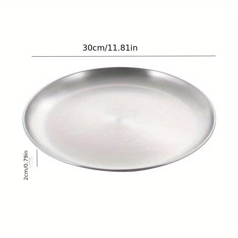 Stainless Steel Large Pizza Tray Fruit Salad Snack Cookie Plate