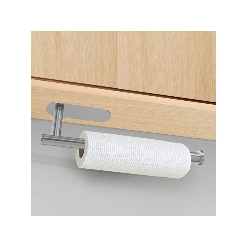 Adhesive Stainless Steel Paper Towel Holder Kitchen Wall Mount