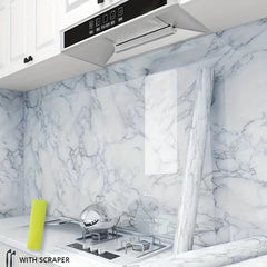 Marble Self Adhesive Waterproof Wallpaper Kitchen High Temperature Resistance