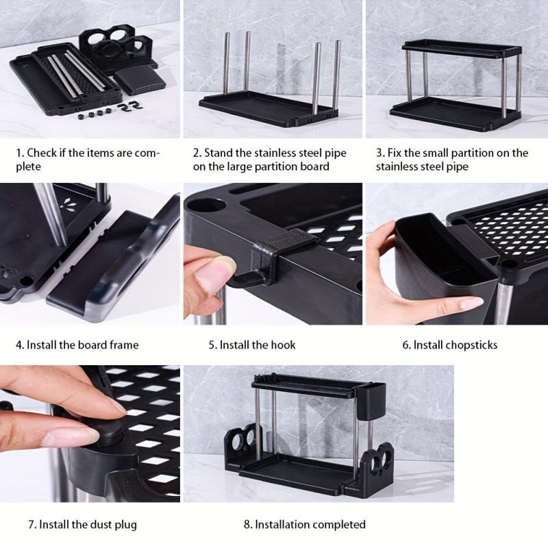 Spice Rack Kitchen Organizer Seasoning Storage Holder with Chopsticks Storage