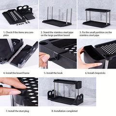 Spice Rack Kitchen Organizer Seasoning Storage Holder with Chopsticks Storage