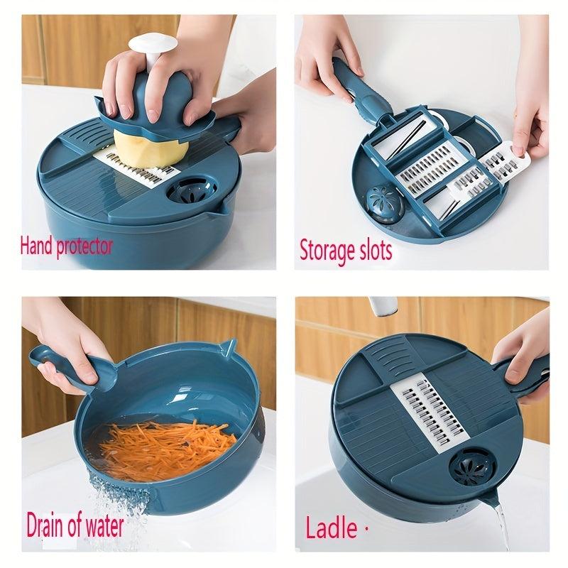 Vegetable Cutter Drain Basket Potato Grater Slicing Cutting