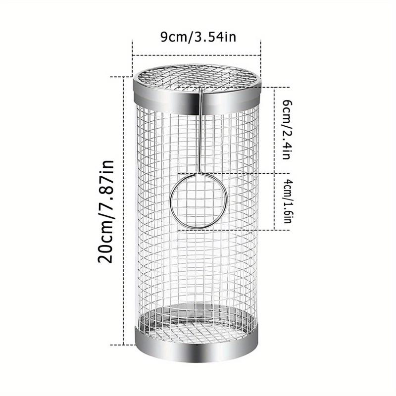 Stainless Steel BBQ Rolling Grill Basket