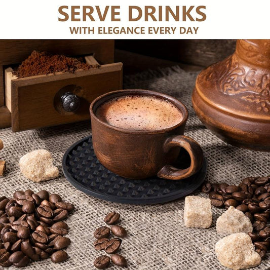 6pcs Silicone Coasters with Holder - Tabletop Protection for Any Table Typ