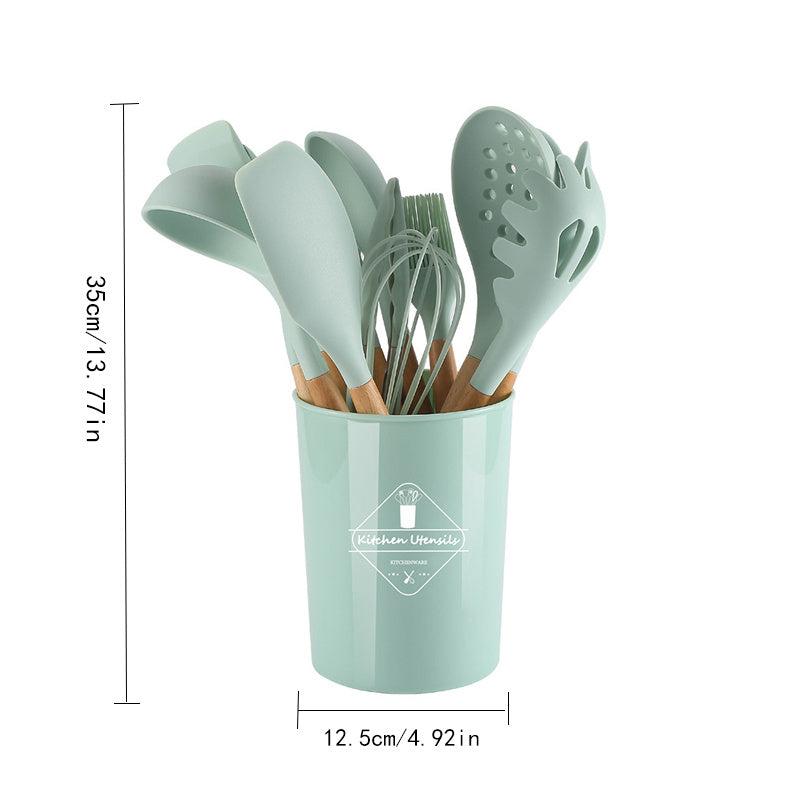 11pcs Silicone Kitchenware Set Non-stick Pot Cooking Set