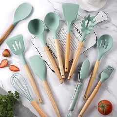 11pcs Silicone Kitchenware Set Non-stick Pot Cooking Set