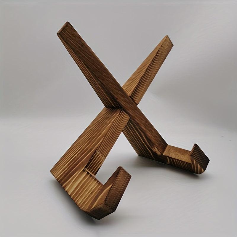 Wooden Cookbook Stand & Purse Organizer Display Stand