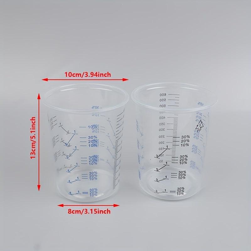 Set of 50 Paint Mixing Cups 600ml Calibrated Plastic Mixing Pots
