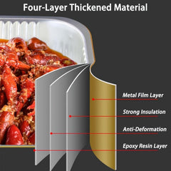 10pcs Golden Aluminum Foil Pans Disposable Baking Pans Thick Food Containers