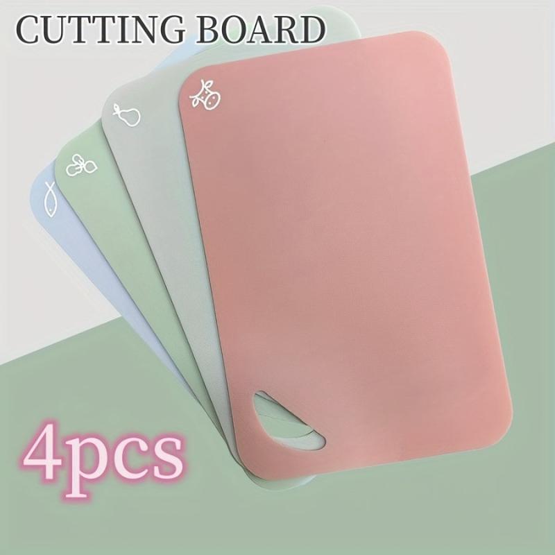 4pcs Flexible Thick Cutting Board Mats Heavy Duty Chopping Board Plastic