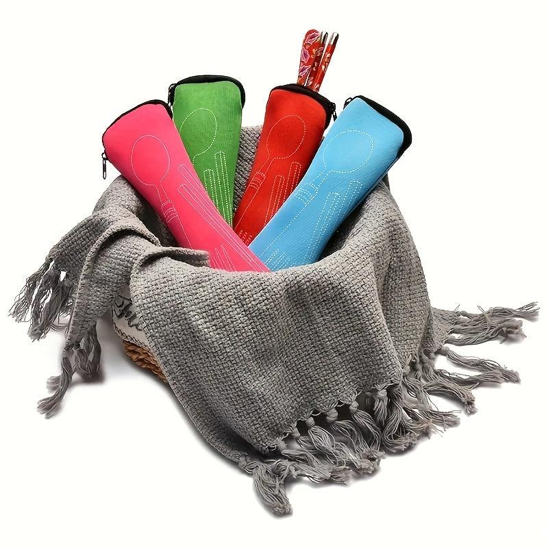 2pcs Portable Cutlery Storage Bag Kitchen Organizer for Outdoor Travel