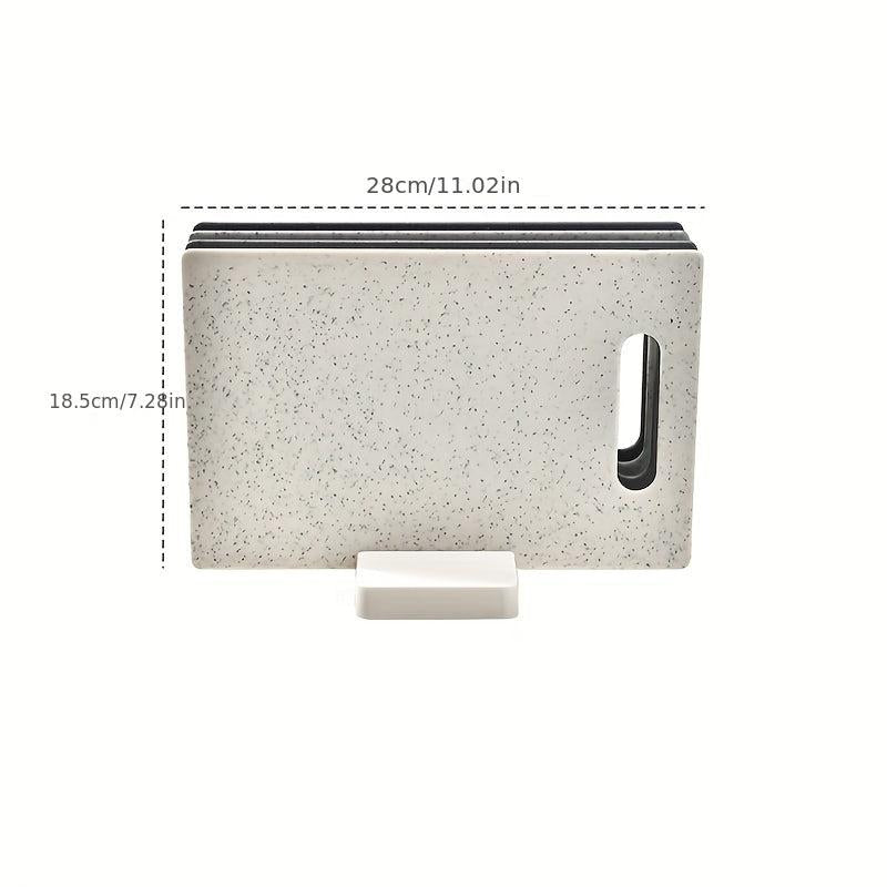 4pcs BPA Cutting Board Set w/ Base Prevent Cross Contamination Dishwasher Safe