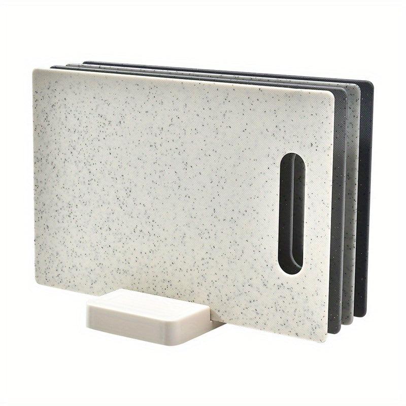 4pcs BPA Cutting Board Set w/ Base Prevent Cross Contamination Dishwasher Safe