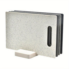 4pcs BPA Cutting Board Set w/ Base Prevent Cross Contamination Dishwasher Safe