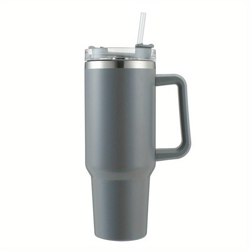 Anti Slip Stainless Steel Water Bottle 40oz with Straw Lid and Portable Handle