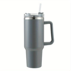 Anti Slip Stainless Steel Water Bottle 40oz with Straw Lid and Portable Handle