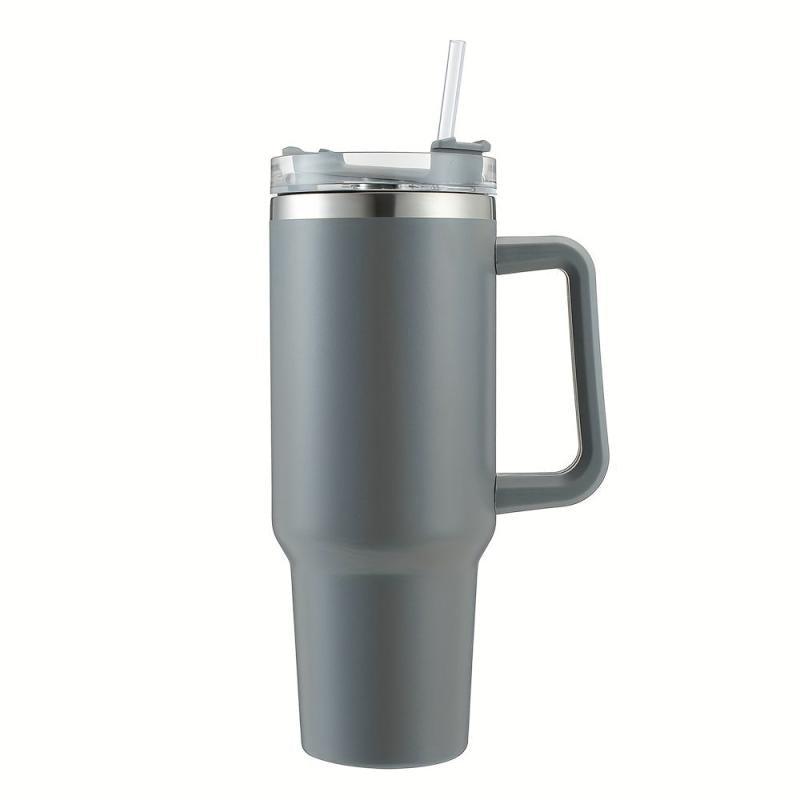 Anti Slip Stainless Steel Water Bottle 40oz with Straw Lid and Portable Handle