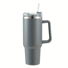 Anti Slip Stainless Steel Water Bottle 40oz with Straw Lid and Portable Handle