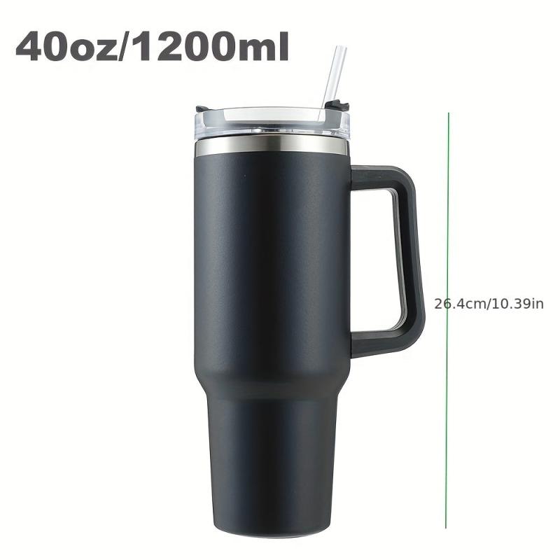 Anti Slip Stainless Steel Water Bottle 40oz with Straw Lid and Portable Handle