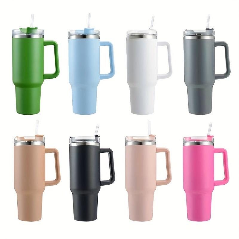 Anti Slip Stainless Steel Water Bottle 40oz with Straw Lid and Portable Handle