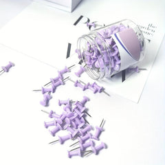 100 Purple Push Pins Bulletin Board Thumb Tacks for Wall