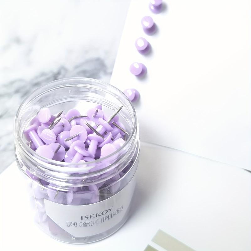 100 Purple Push Pins Bulletin Board Thumb Tacks for Wall