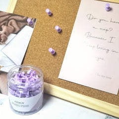 100 Purple Push Pins Bulletin Board Thumb Tacks for Wall