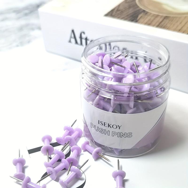 100 Purple Push Pins Bulletin Board Thumb Tacks for Wall
