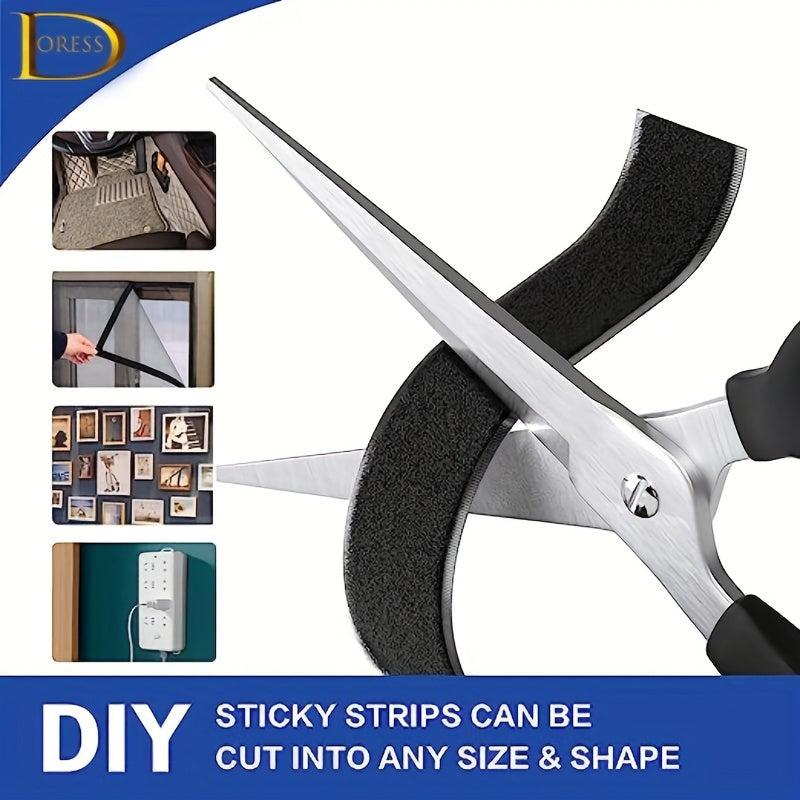 DORESS 3 81 cm x 3 96 Meter Hook and Loop Tape Sticky Back Fastener Roll