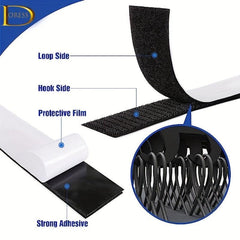 DORESS 3 81 cm x 3 96 Meter Hook and Loop Tape Sticky Back Fastener Roll