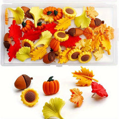 40pcs Autumn Push Pins Decoration for Cork Board Fall Decorative Thumb Tacks