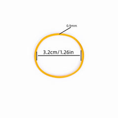 500pcs Yellow Rubber Bands 1.26in, 3in Diameter