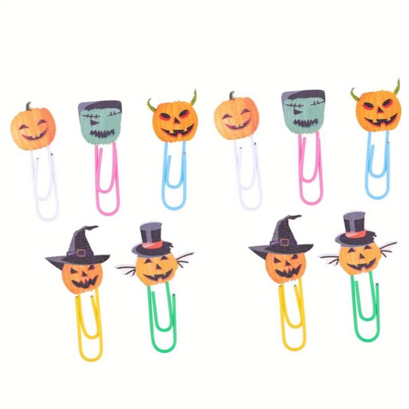 Halloween Pumpkin Paper Clips - Fun Bookmarks for Home, Office, School