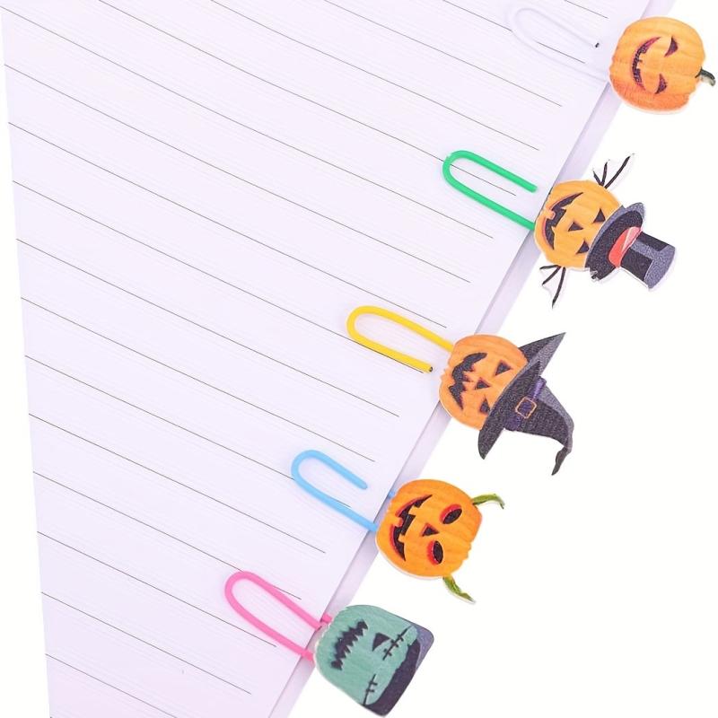Halloween Pumpkin Paper Clips - Fun Bookmarks for Home, Office, School