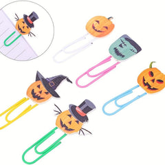 Halloween Pumpkin Paper Clips - Fun Bookmarks for Home, Office, School
