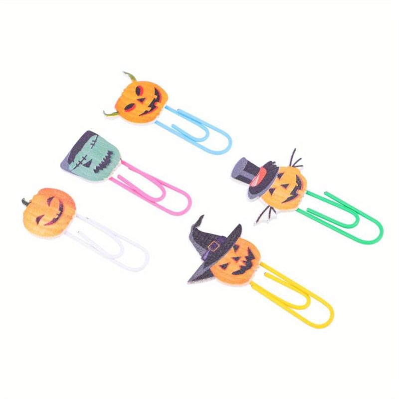 Halloween Pumpkin Paper Clips - Fun Bookmarks for Home, Office, School