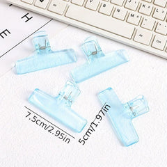 4pcs Transparent Acrylic Clip Student File Hand Account Large Clip