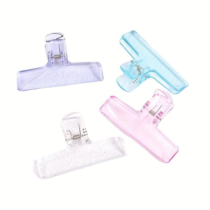 4pcs Transparent Acrylic Clip Student File Hand Account Large Clip