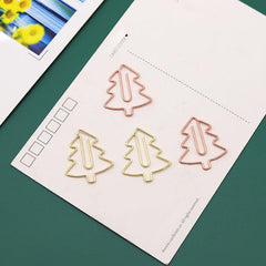20pcs Clip Cartoon Christmas Tree Metal Bookmark