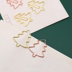 20pcs Clip Cartoon Christmas Tree Metal Bookmark