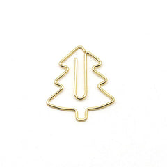 20pcs Clip Cartoon Christmas Tree Metal Bookmark