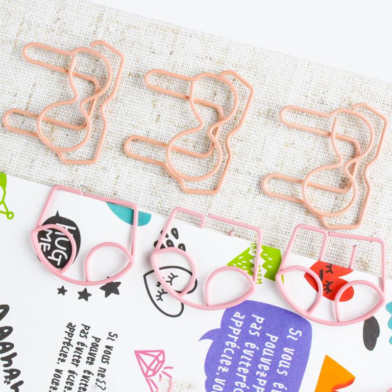 12pcs Underwear Paper Clips Mini Bookmarks Office Supplies