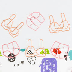 12pcs Underwear Paper Clips Mini Bookmarks Office Supplies