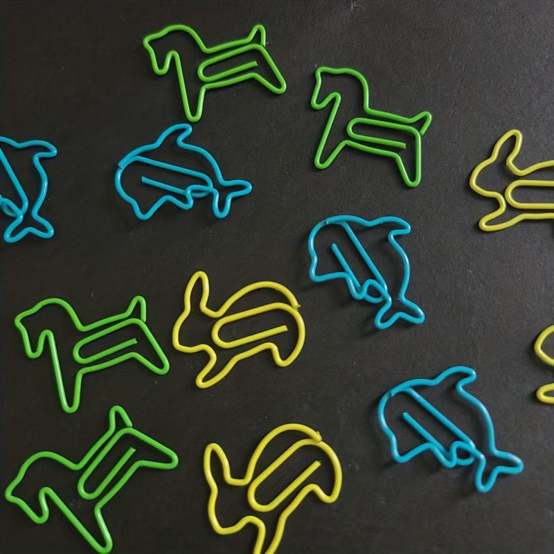 24pcs Mixed Colour Paper Clips Bookmark For Home School Office