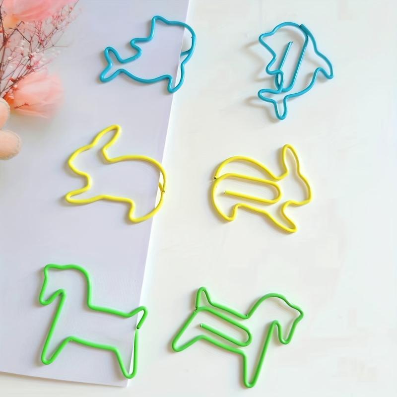 24pcs Mixed Colour Paper Clips Bookmark For Home School Office