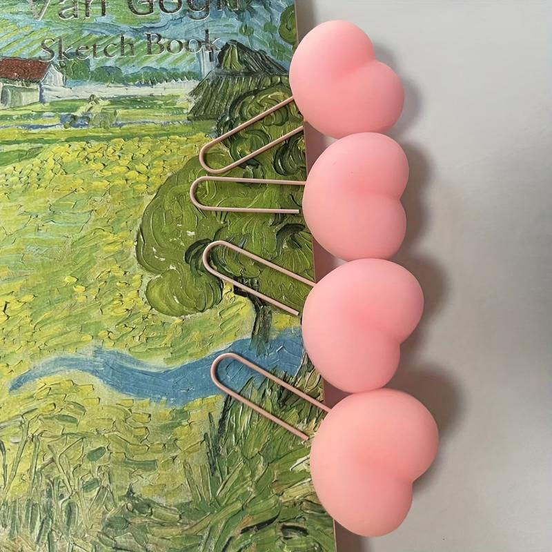 Pvc Soft Rubber Decompression Paper Clip Cartoon Shape Metal Bookmark