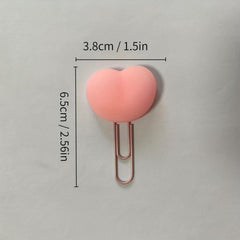 Pvc Soft Rubber Decompression Paper Clip Cartoon Shape Metal Bookmark