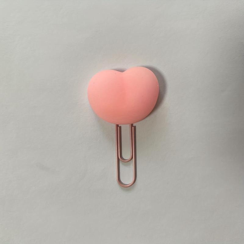 Pvc Soft Rubber Decompression Paper Clip Cartoon Shape Metal Bookmark